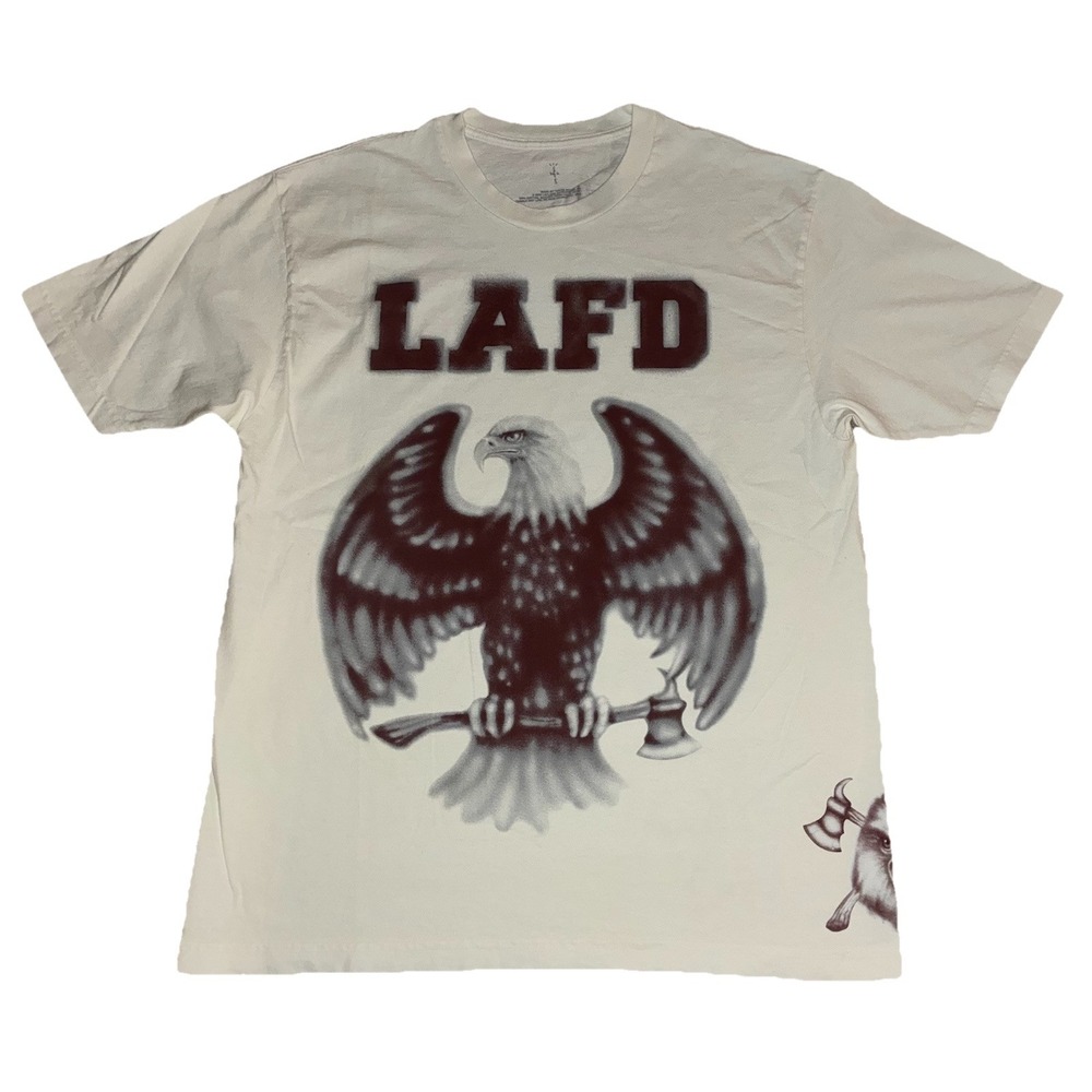 Travis Scott LAFD Tee L Cream Los Angeles Fire Depart CA Wildfire‎ Response NEW
